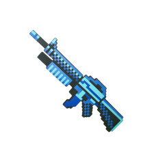 Автомат М16 с гранатометом синий пиксельный Майнкрафт (Minecraft) 8Бит 62см