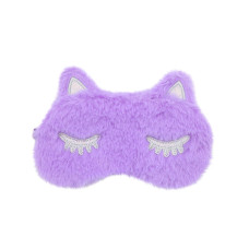 Маска для сна плюшевая Кошечка Warm Dreams фиолетовая
