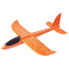 Детский летающий самолетик со светящейся кабиной оранжевый 35см