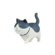 Статуэтка декоративная Котик белый с синим 9см