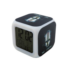 Часы-будильник Пиксельный меч с подсветкой