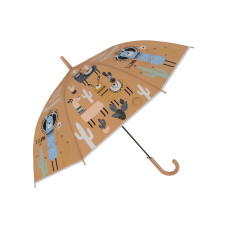 Зонт-трость Лама с кактусами коричневый