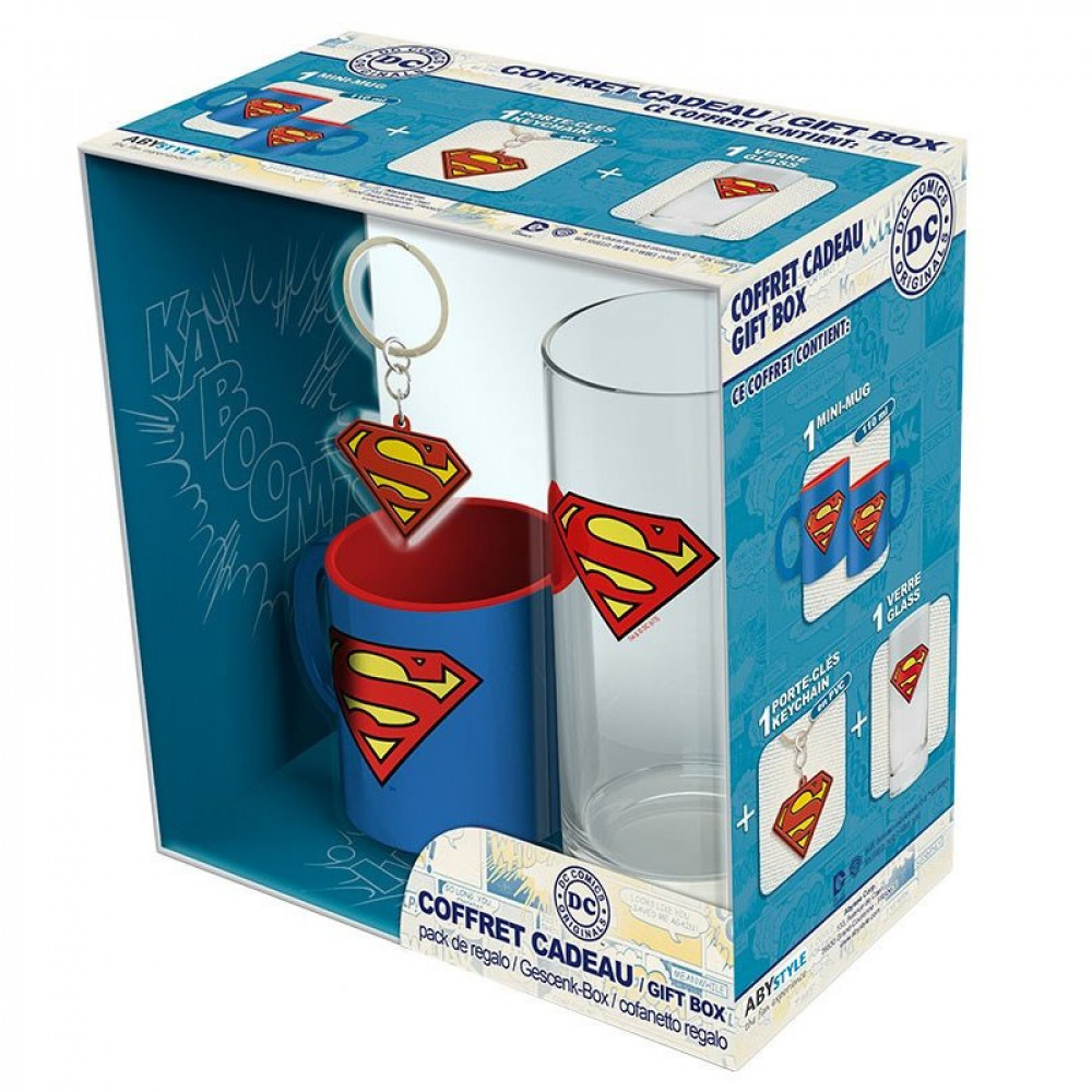 Подарочный набор Superman Кружка, стакан, брелок