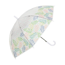 Зонт-трость Тропические Листья с 3D эффектом белый