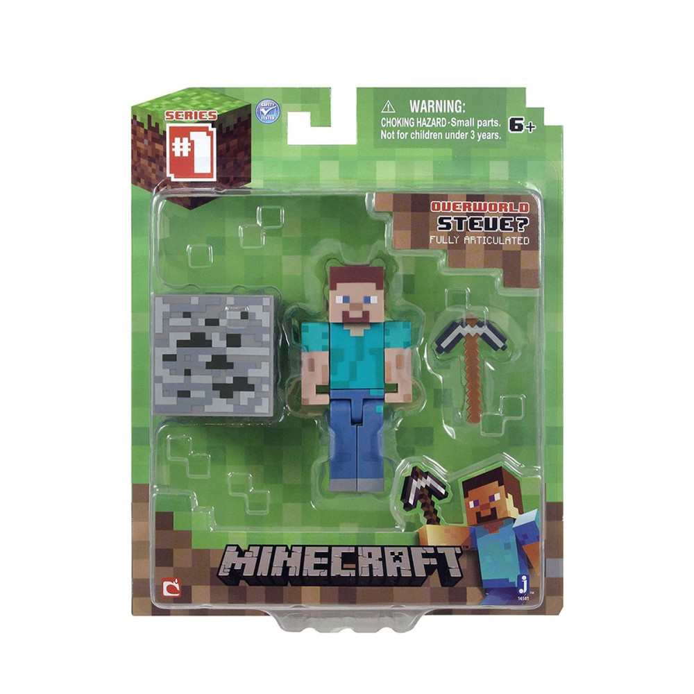 Фигурка Minecraft Steve Игрок с аксессуарами пластик 8см