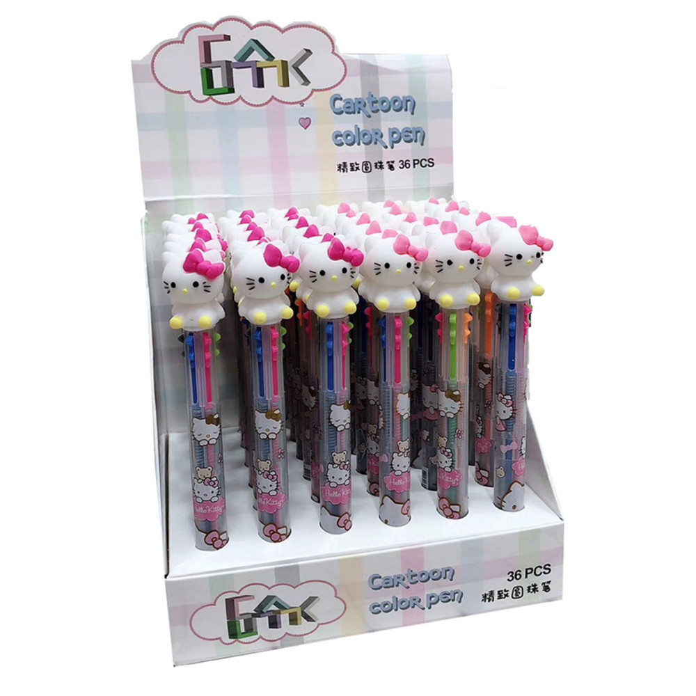 Ручка Hello Kitty гелевая чернила 6 цветов блок 36шт