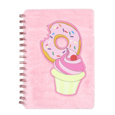 Блокнот пушистый Мороженое с пончиком формат А5 розовый