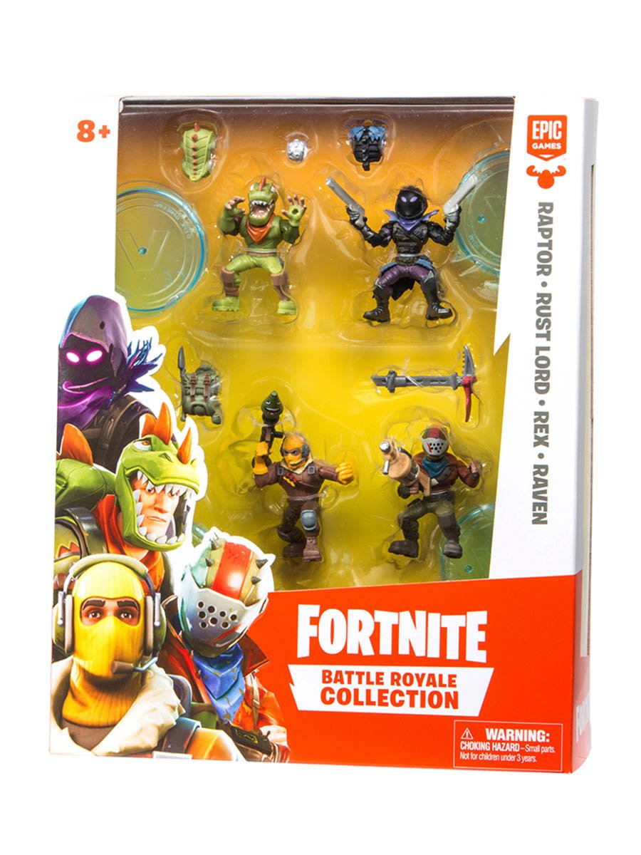 Набор фигурок Fortnite Battle Royale Collection Raptor Rust Lord Rex Raven  5см купить в магазине игрушек GetToy.ru